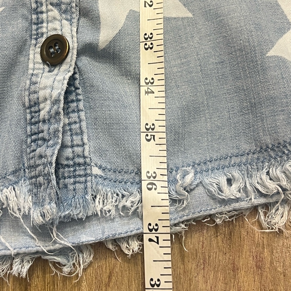 Star-Print Chambray Shirt Dress - Blue - Picture 16 of 16